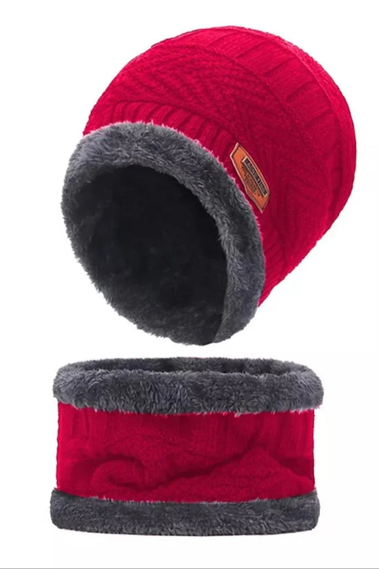 Unisex Beanie Wool Cap with Neck Warmer