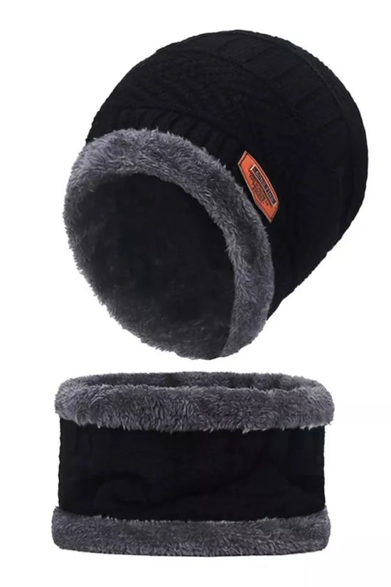 Unisex Beanie Wool Cap with Neck Warmer